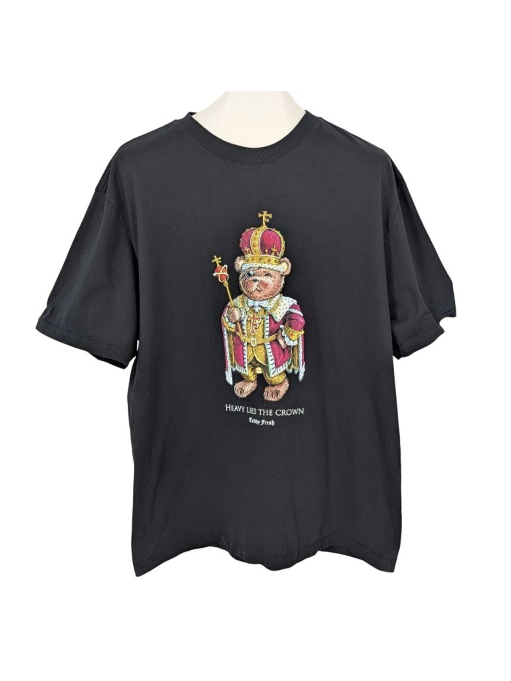 Teddy Fresh Graphic Bear Crown T Shirt Streetwear Y2K Urban Kawaii Casual Large